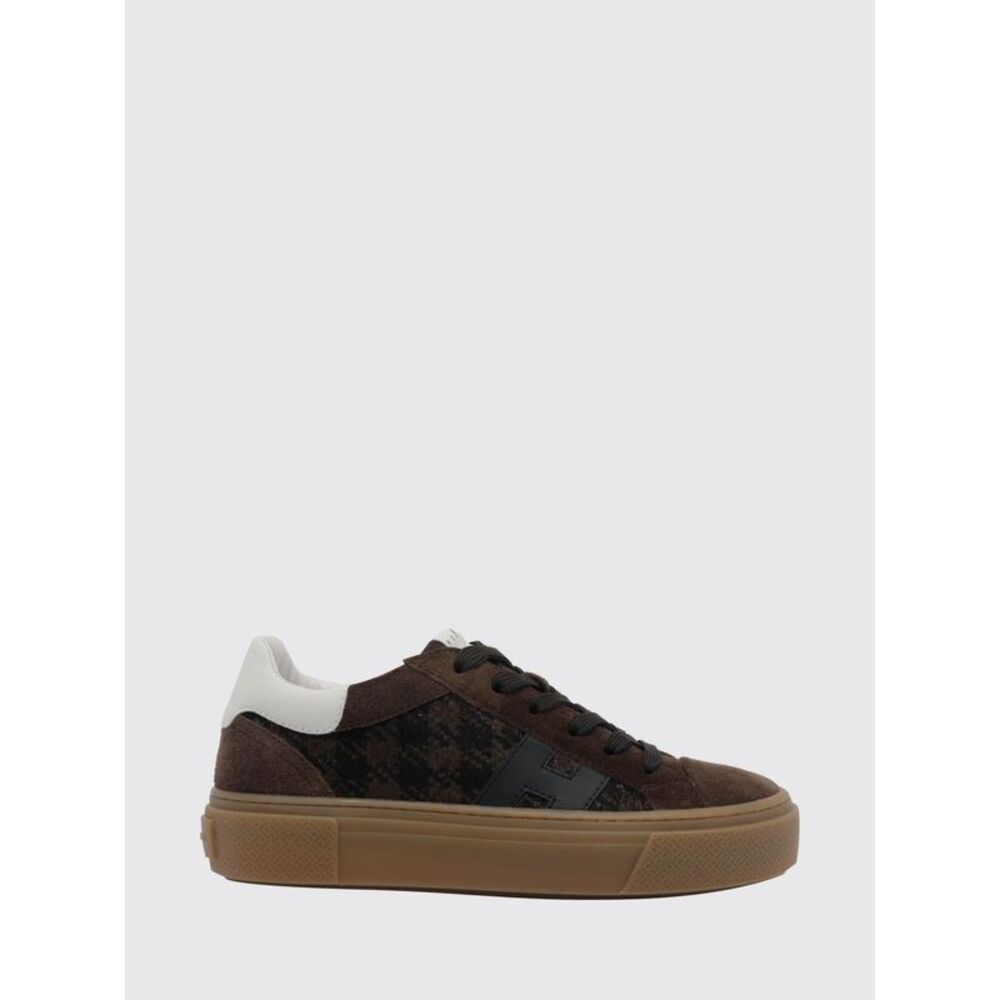 H705 Leather And Suede Sneakers Hogan With A Bicolor Houndstooth Pattern